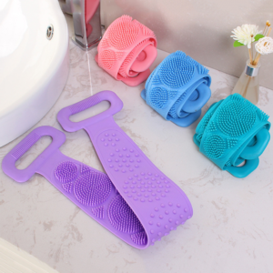Silicone Back Scrub Bath Shower Silicone Body Brush Silicone Bath Towel Exfoliating Body Brush Belt Wash Body Wash Silicone Body Scrubber Belt