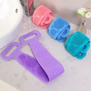 Silicone Back Scrub Bath Shower Silicone Body Brush Silicone Bath Towel Exfoliating Body Brush Belt Wash Body Wash Silicone Body Scrubber Belt