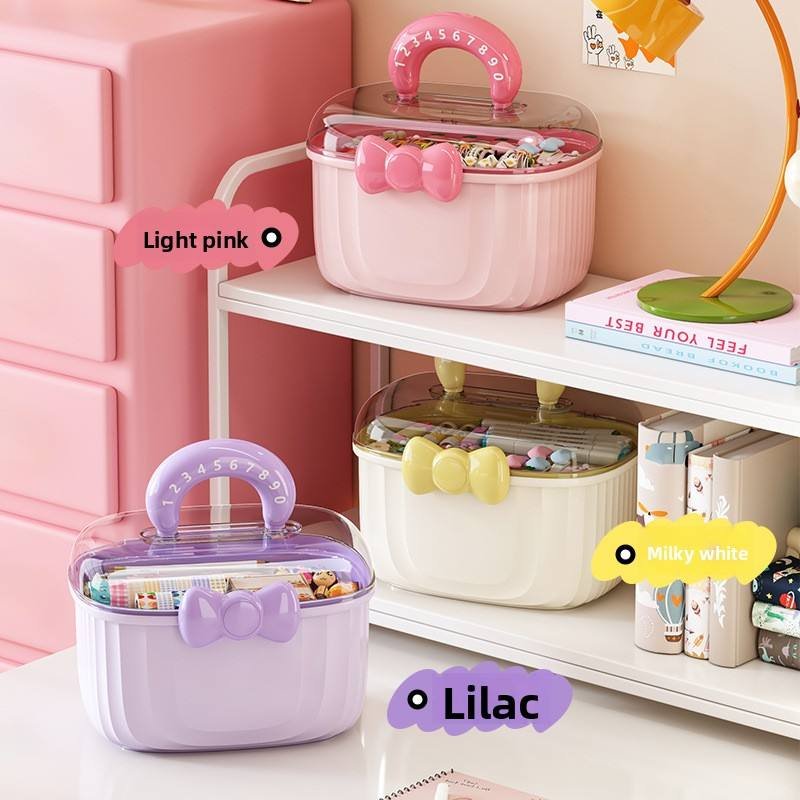 PORTABLE MAKEUP & HAIR ACCESSORY STORAGE BOX – ORGANIZER FOR HAIR CLIPS TIES EARRINGS BRACELETS & NECKLACES