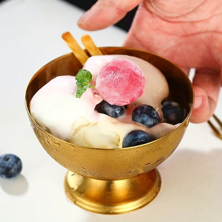 Golden Ice Cream Bowl, Stainless Steel Ice Cream Cup, Stainless Steel Ice Bucket For Outdoor