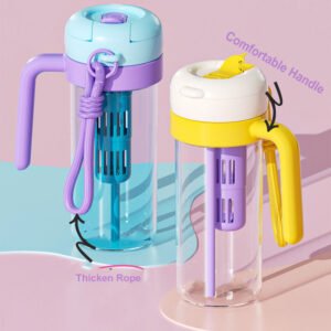 Portable Fruit Infuser Water Bottle With Side Handle