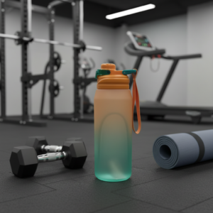 Gradient Frosted Sports Water Bottle With Wrist Strap