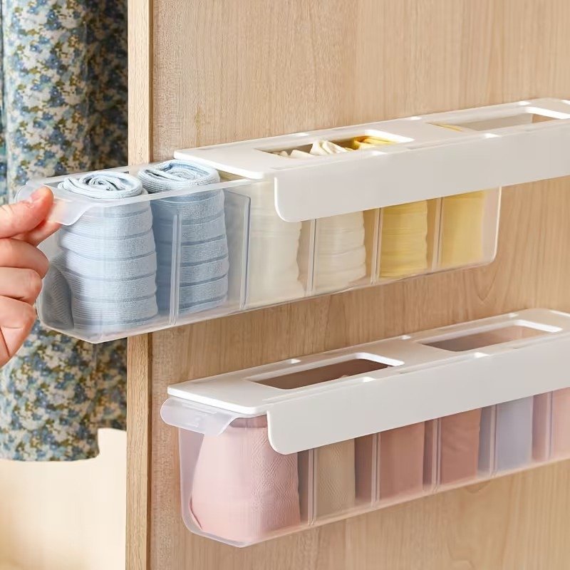 6 Grids Plastic Wall Mounted Under Garments Organizer Wall Hanging - Image 5
