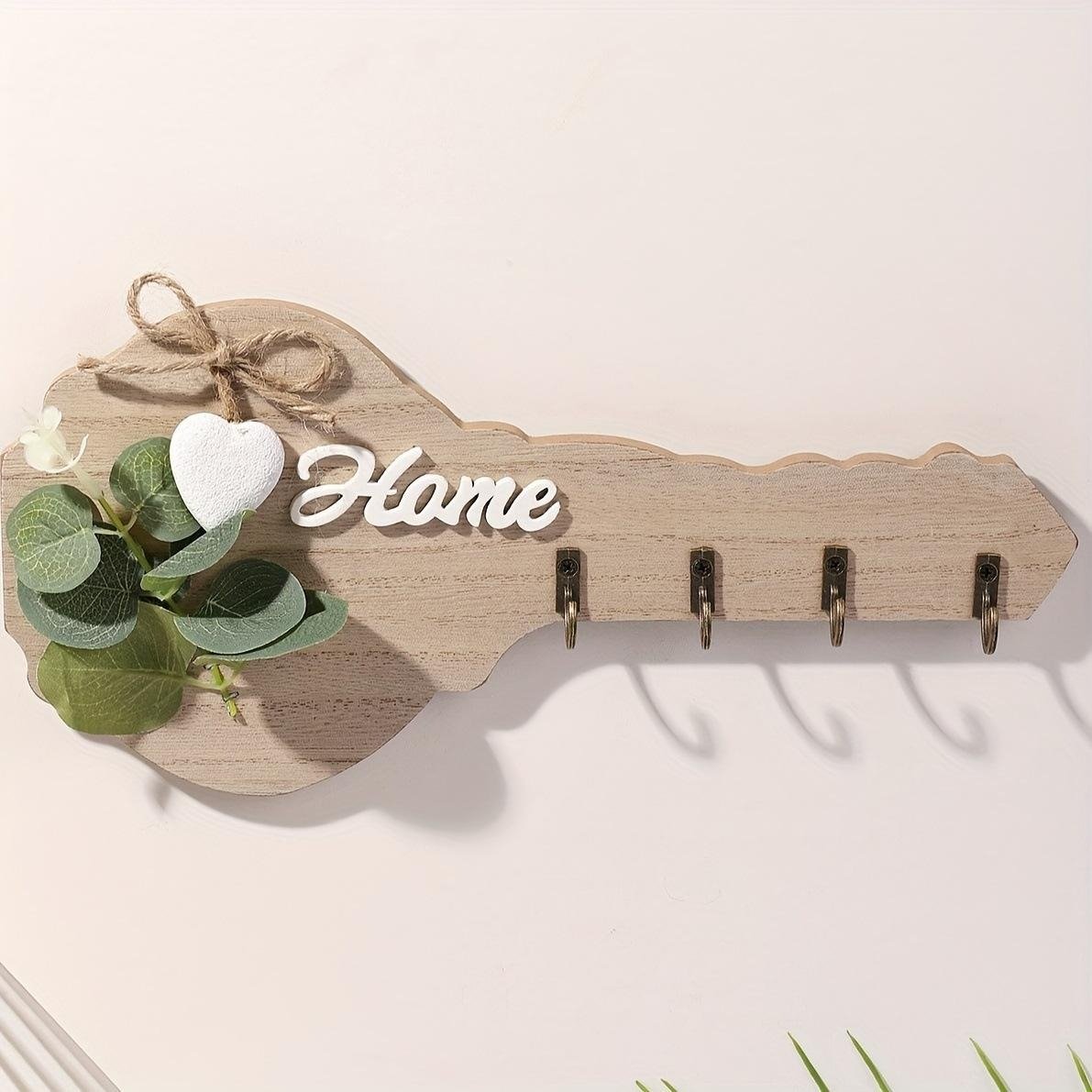 1PC HOME WOODEN KEY SHAPED HOOK - Image 4