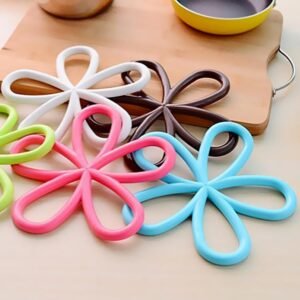Flower Shape Anti-Slip Pot Holder Pan Pad Bowl Plate Dish Place-mat Cup Coaster Kitchen Dining Table Silicone Heat-Proof Mat