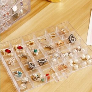 Clear Acrylic Jewelry Box Organizer With Slots