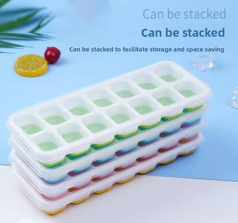 14 Grid Silicone Ice Cube Tray With Lid - Image 6