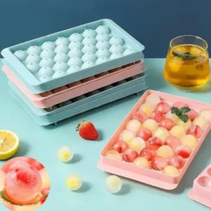 Plastic Reusable Flexible Round Ice Cube Trays