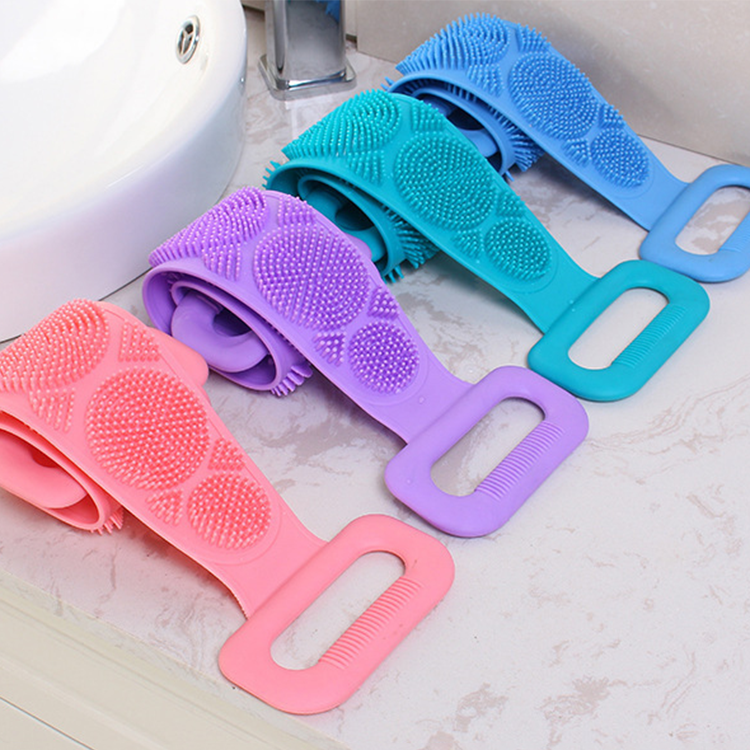 Silicone Back Scrub Bath Shower Silicone Body Brush Silicone Bath Towel Exfoliating Body Brush Belt Wash Body Wash Silicone Body Scrubber Belt - Image 5