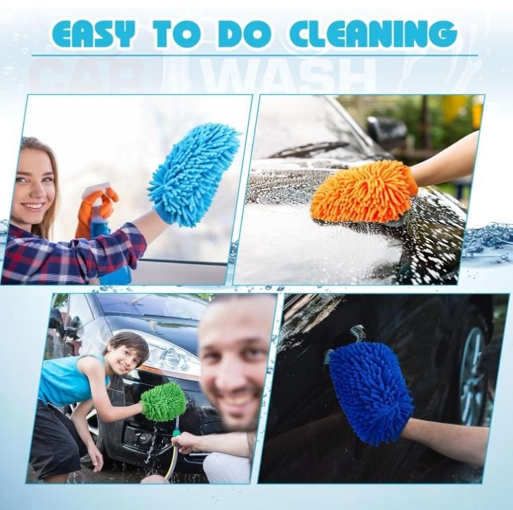 Microfiber Hand Glove Duster Cleaner For Car Wash - Image 3