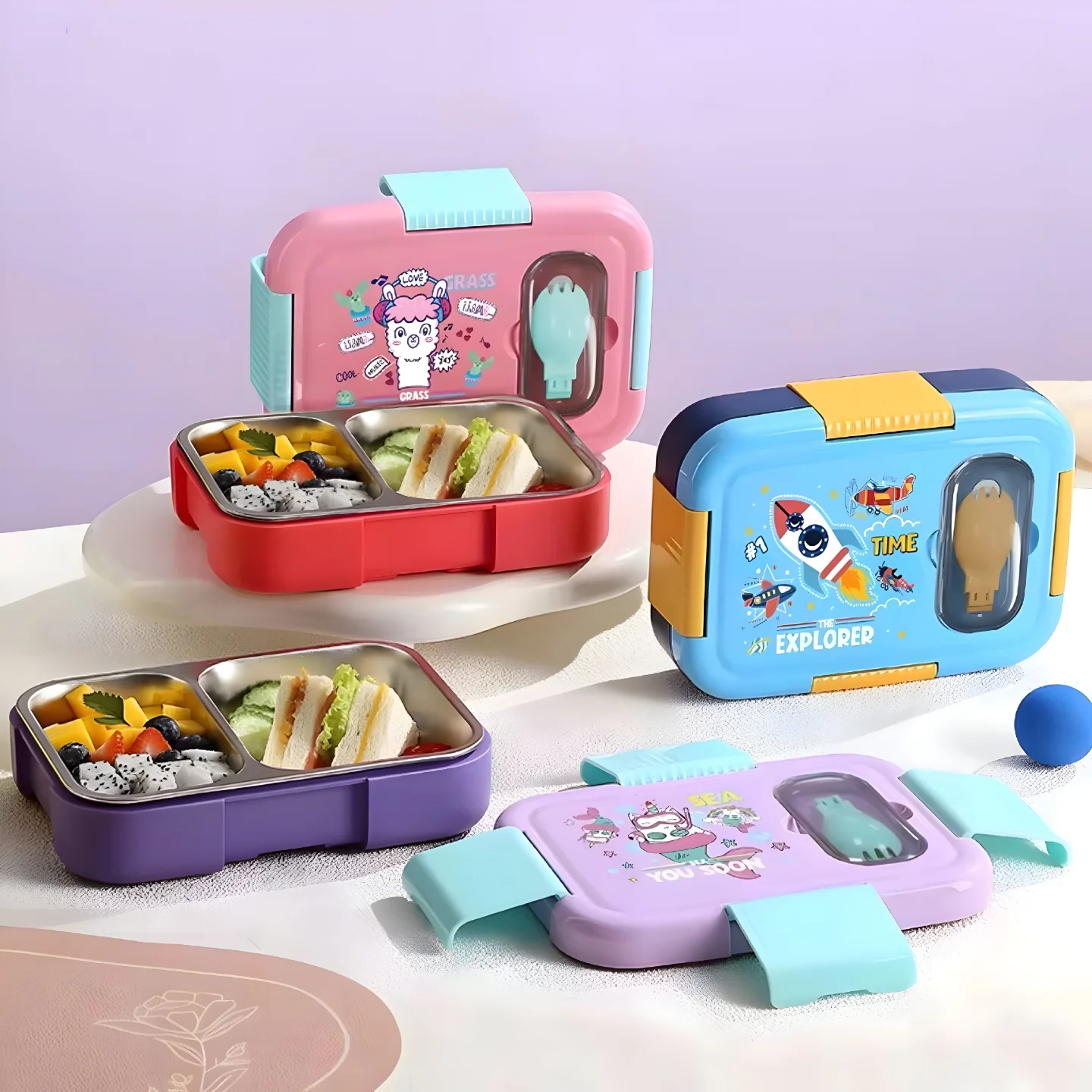 Stainless Steel Bento Lunch Box for Kids - Image 2