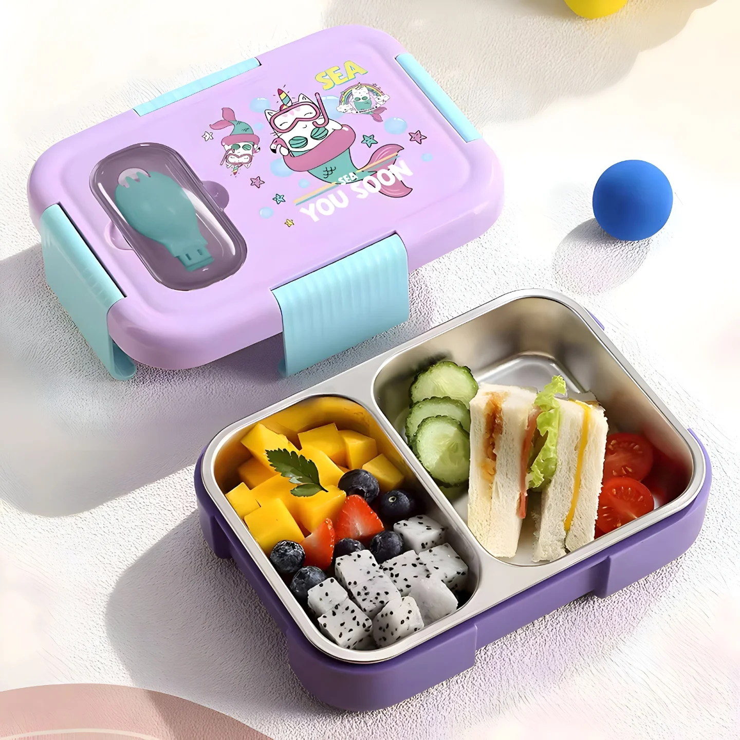 Stainless Steel Bento Lunch Box for Kids - Image 3