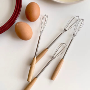 Mini Whisk With Wooden Handle For Effortless Mixing And Blending