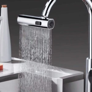 4 in 1 Waterfall Kitchen Faucet, 360° Swivel Faucet