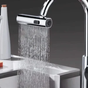 4 in 1 Waterfall Kitchen Faucet, 360° Swivel Faucet