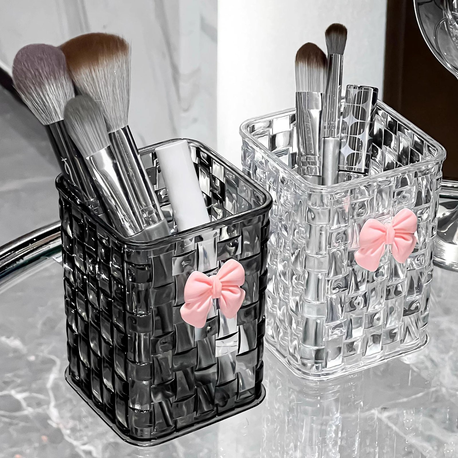 Clear Acrylic Makeup Brushes Storage Box - Image 2