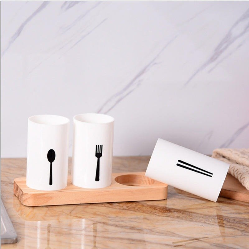 3pcs Cutlery Holder With Drain and Tray - Image 5