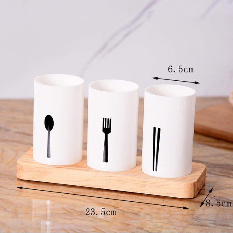 3pcs Cutlery Holder With Drain and Tray - Image 3