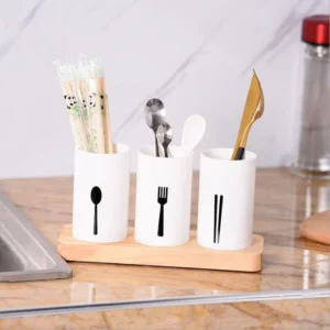 3pcs Cutlery Holder With Drain and Tray