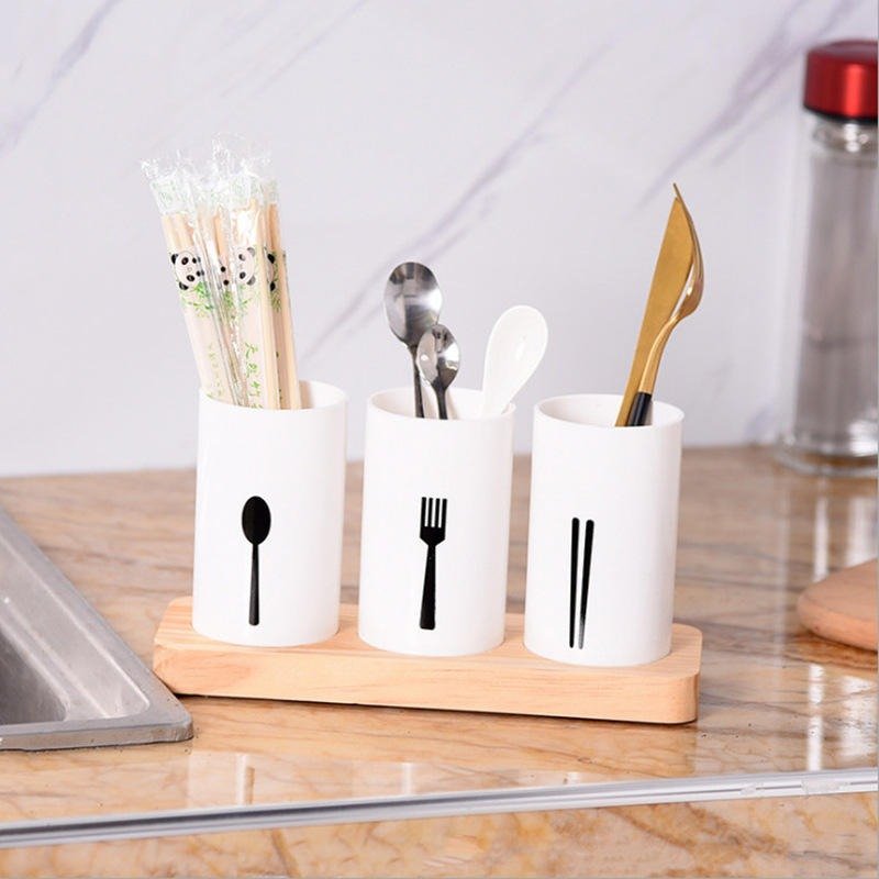 3pcs Cutlery Holder With Drain and Tray