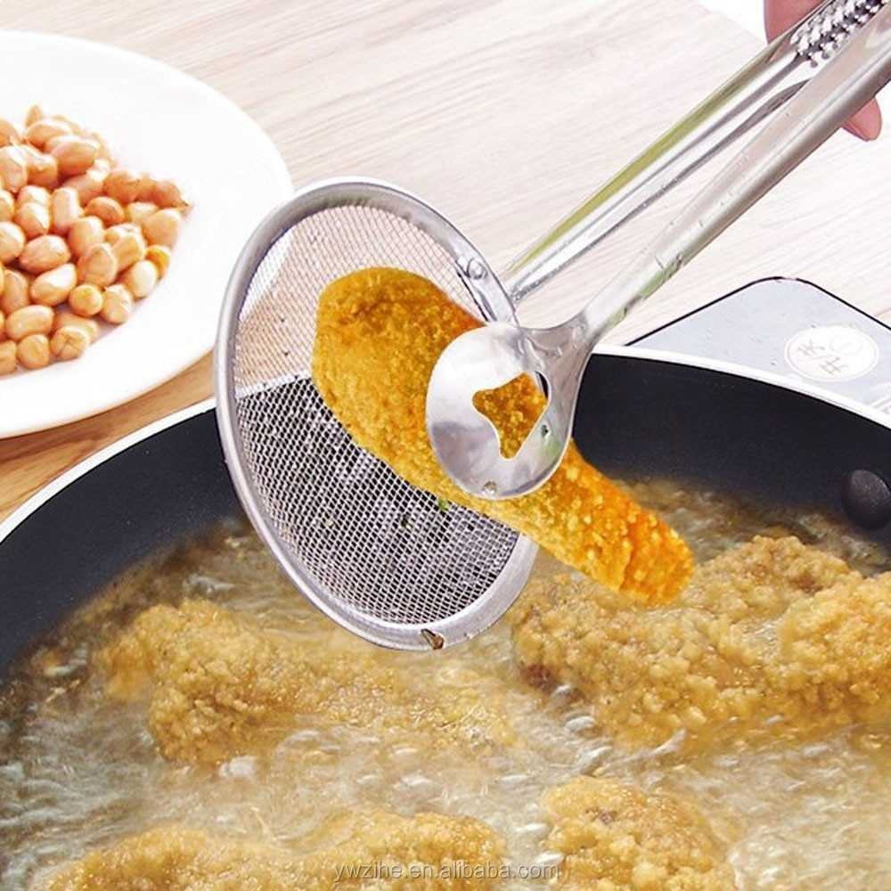 2 in 1 Frying Kitchen Tong with Strainer - Image 3