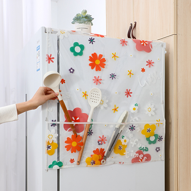 Printed Fridge Dust Cover Waterproof Refrigerator Dustproof Cover