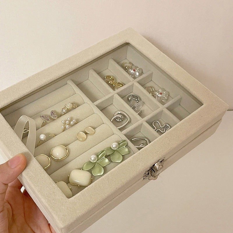 Velvet Rings & Earrings Organizer Storage Box - Image 5