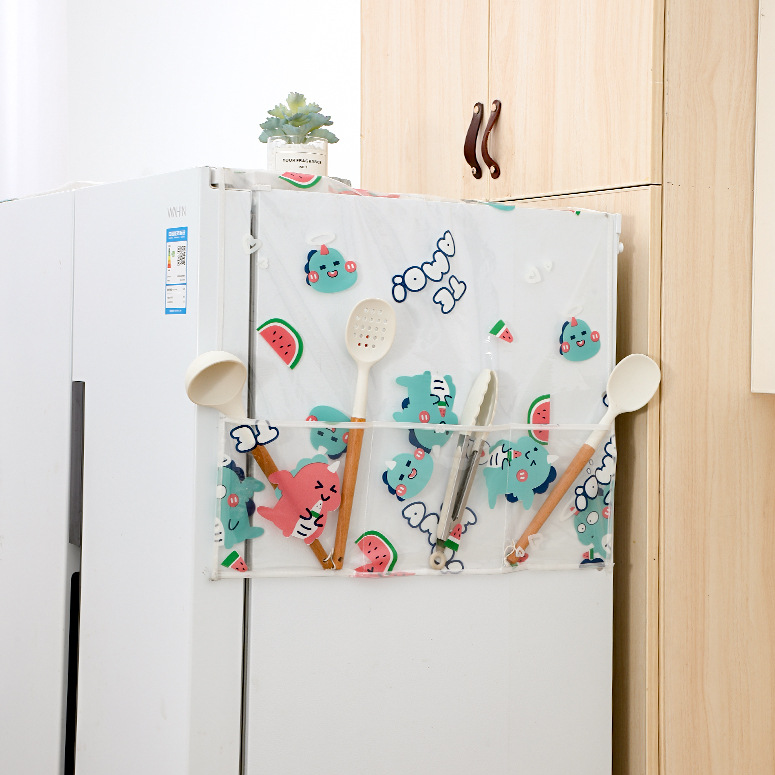 Printed Fridge Dust Cover Waterproof Refrigerator Dustproof Cover - Image 2