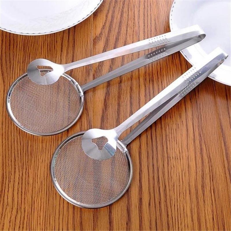 2 in 1 Frying Kitchen Tong with Strainer - Image 4