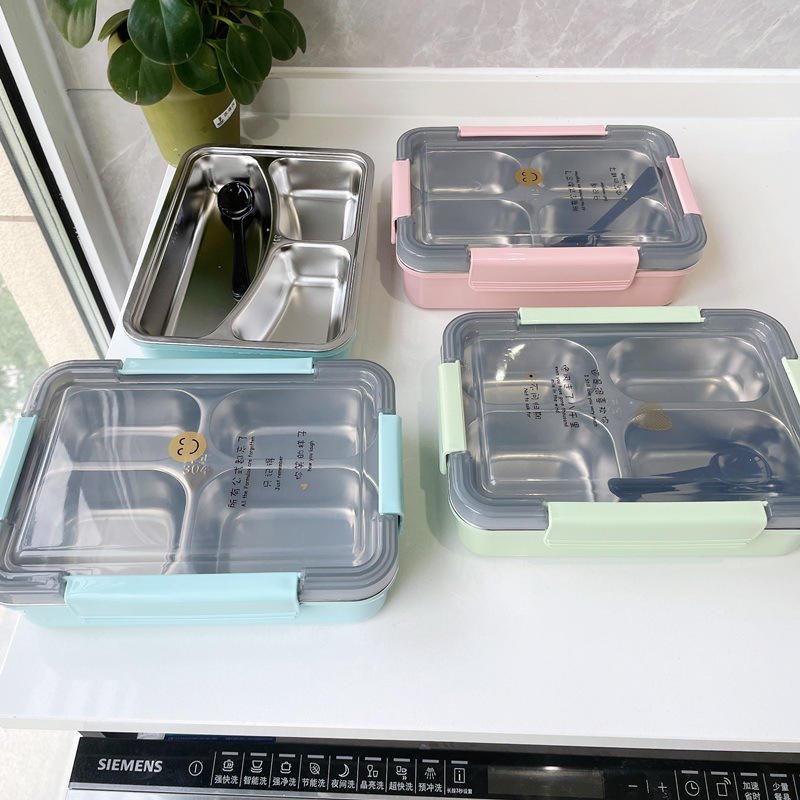 3-Compartment Stainless Steel Leakproof Bento Lunch Box - Image 2