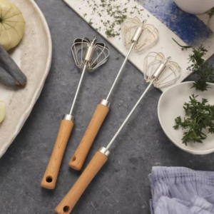 Wooden Handle Stainless Steel Whisker
