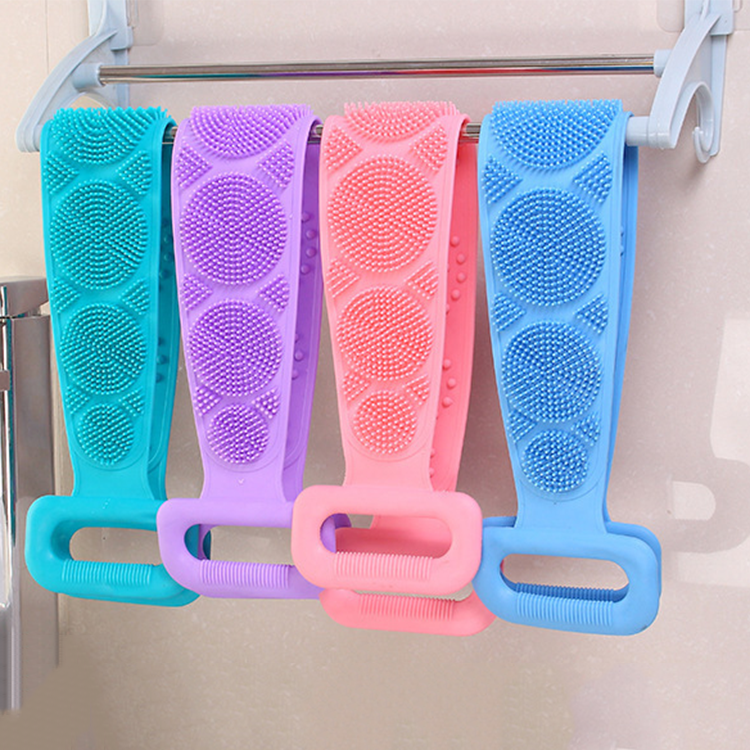 Silicone Back Scrub Bath Shower Silicone Body Brush Silicone Bath Towel Exfoliating Body Brush Belt Wash Body Wash Silicone Body Scrubber Belt - Image 3
