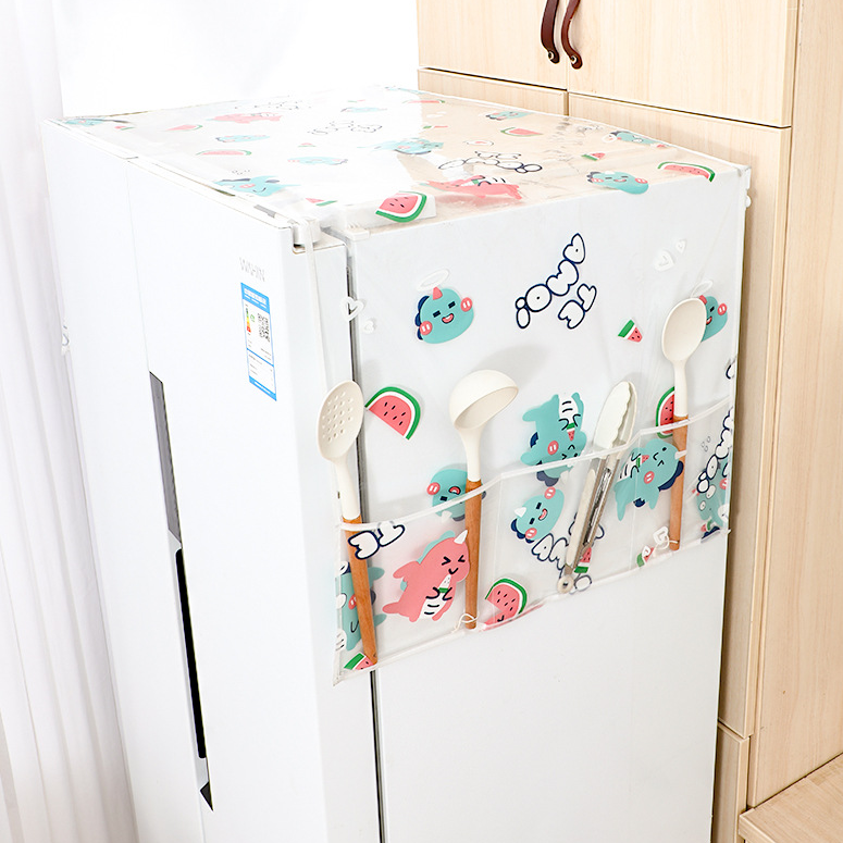 Printed Fridge Dust Cover Waterproof Refrigerator Dustproof Cover - Image 5