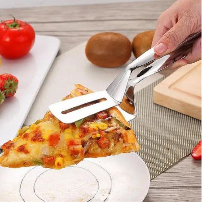 Stainless Steel Steak Clamps Pizza Clip Fish Gripper Food Tongs Spatula Tongs - Image 2