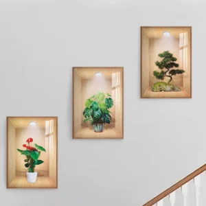 3D HOME DECOR FLOWER VASE WALL STICKER