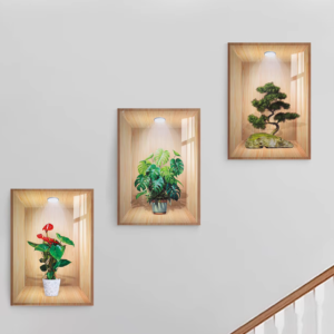 3D HOME DECOR FLOWER VASE WALL STICKER
