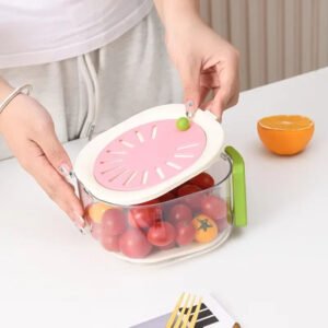 2 In 1 Fruit Strainer Container With Lid