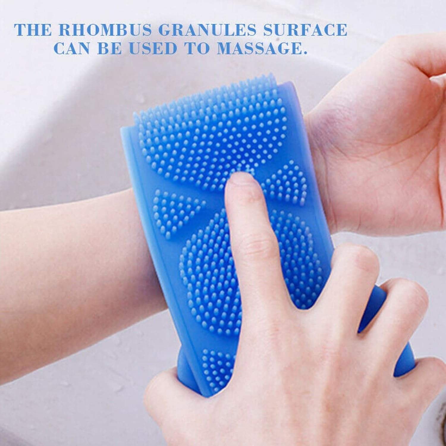 Silicone Back Scrub Bath Shower Silicone Body Brush Silicone Bath Towel Exfoliating Body Brush Belt Wash Body Wash Silicone Body Scrubber Belt - Image 2