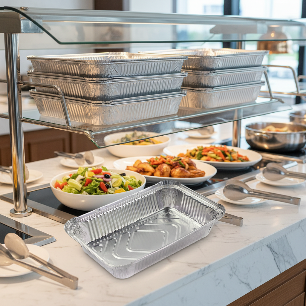 Set Of 10 Aluminum Foil Plates 22CM - Image 3