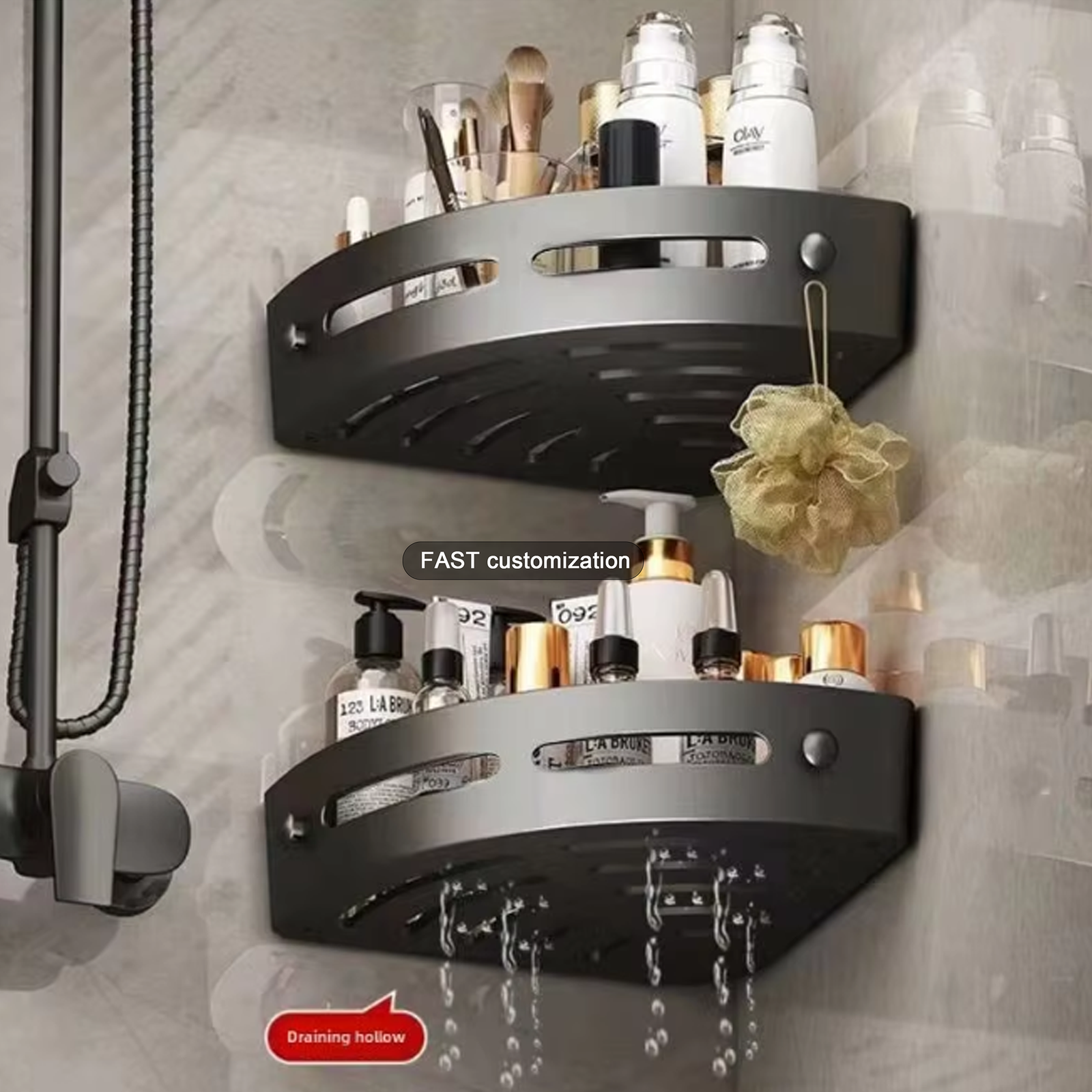 Aluminium Shower Caddy Corner Shelf - Image 4