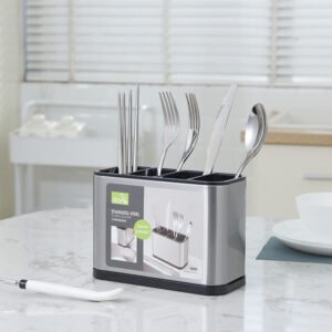 4 Portion Kitchen Stainless Steel Cutlery Organizer
