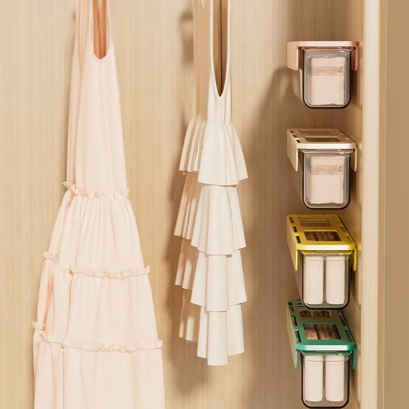 6 Grids Plastic Wall Mounted Under Garments Organizer Wall Hanging - Image 4