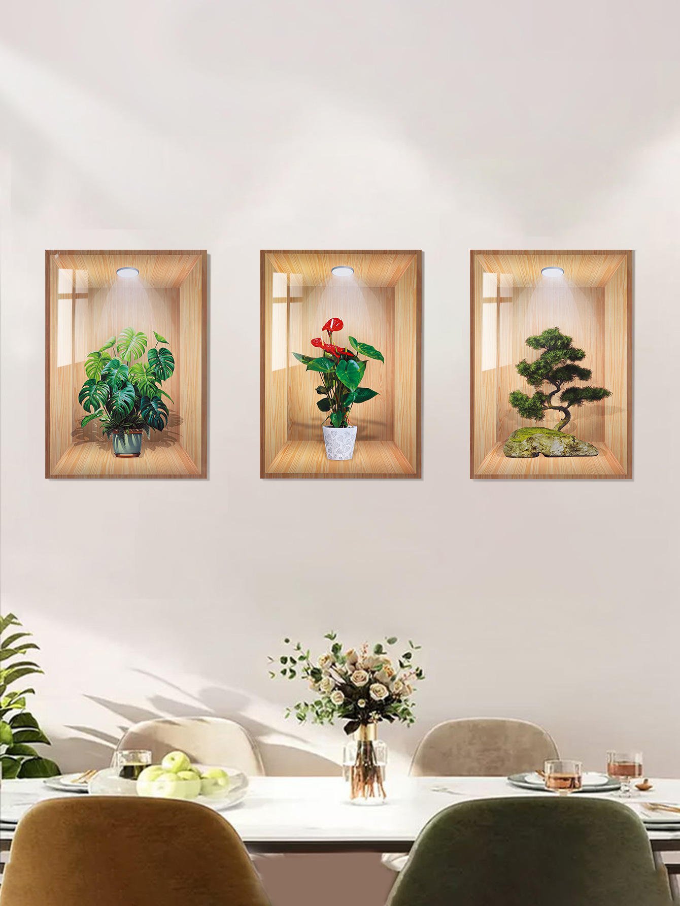 3D HOME DECOR FLOWER VASE WALL STICKER - Image 5