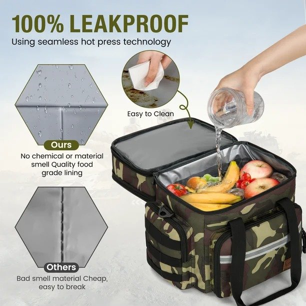 2 Layer Tactical Outdoor Picnic Lunch Bag - Image 4