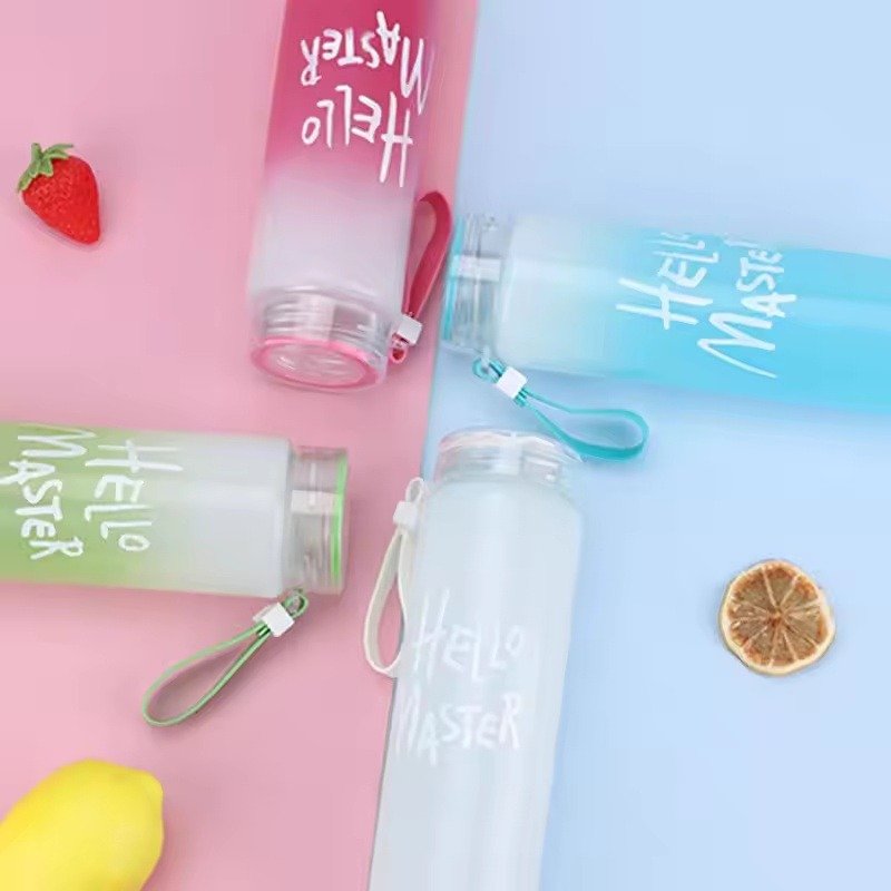 Frosted Gradient Glass Water Bottle Carrying Strap - Image 5