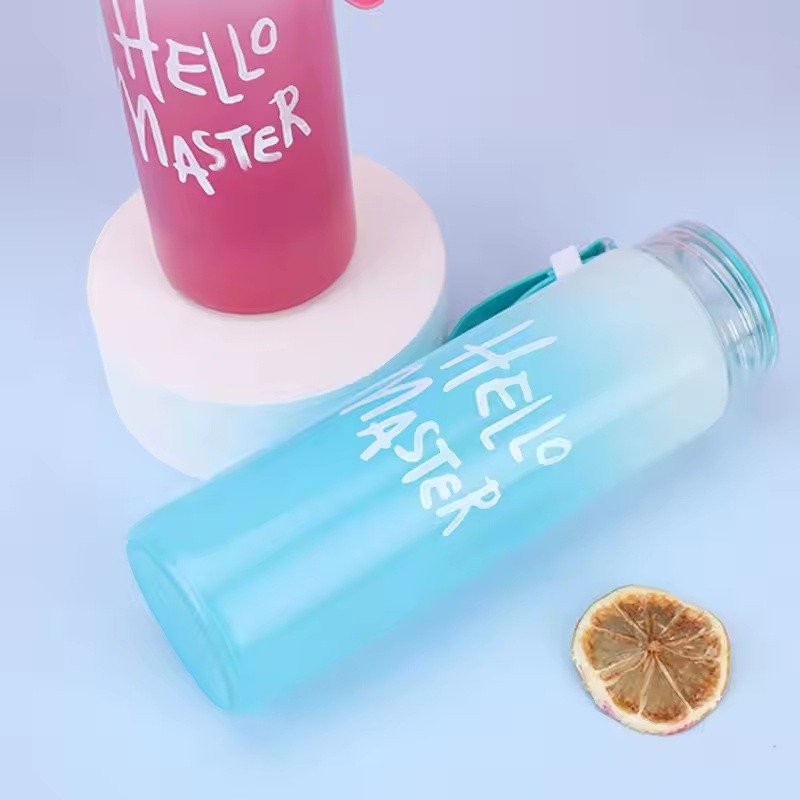 Frosted Gradient Glass Water Bottle Carrying Strap - Image 4