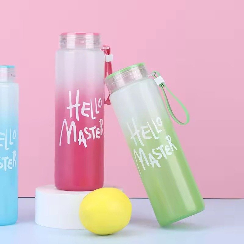 Frosted Gradient Glass Water Bottle Carrying Strap - Image 3