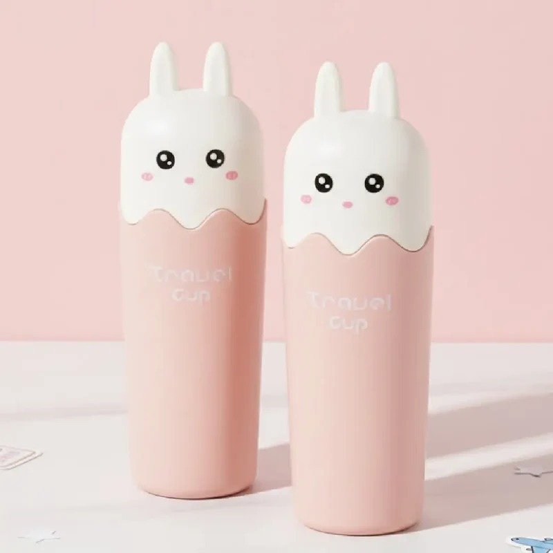 Cute Bunny Travel Cup with Lid – Portable Water Bottle for Kids & Outdoor Use
