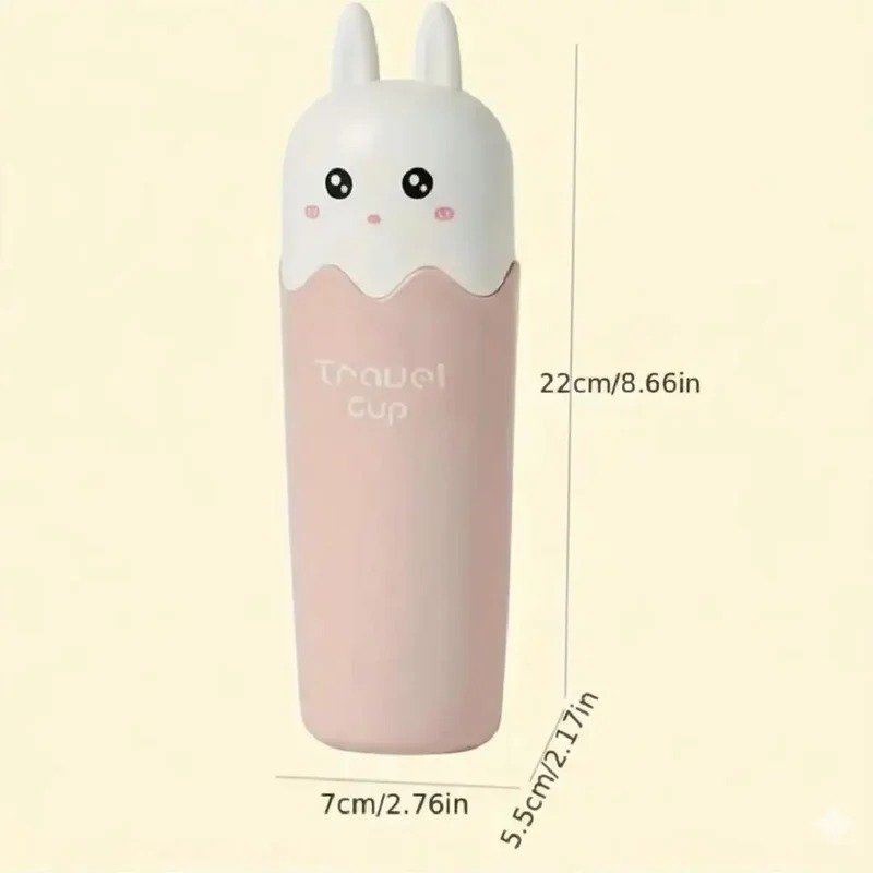 Cute Bunny Travel Cup with Lid – Portable Water Bottle for Kids & Outdoor Use - Image 4