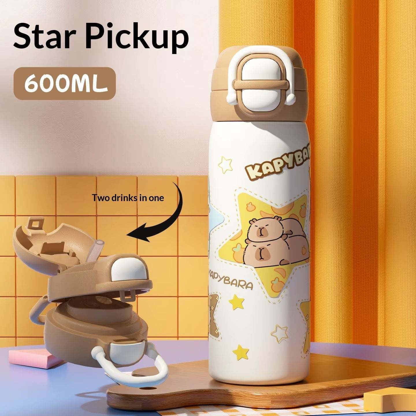 Cute Capybara Stainless Steel Insulated Water Bottle - Image 4
